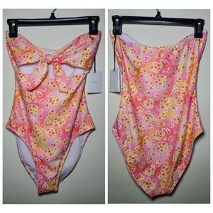 NWT|Onia Marie Pink Floral Cutout One-Piece Swimsuit, SMALL